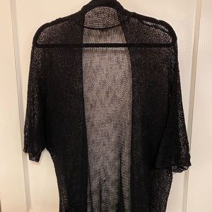 Eileen Fisher linen-cotton open knit cardigan